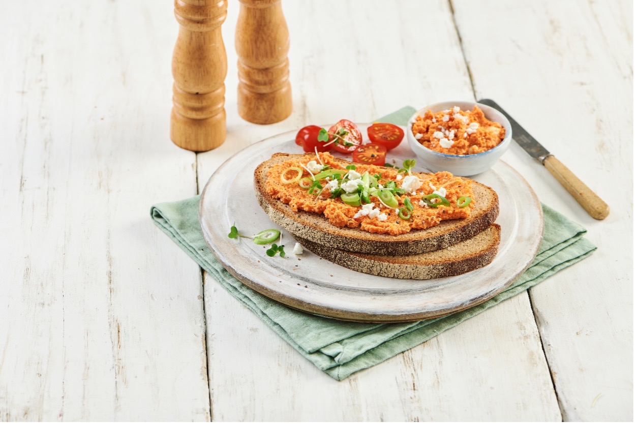 Roasted Red Pepper & Feta on Rye Baker Street